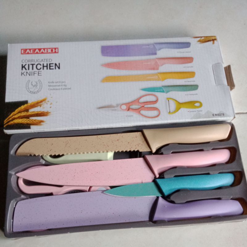 Corrugated Kitchen Knife/Pisau Dapur 1 Set