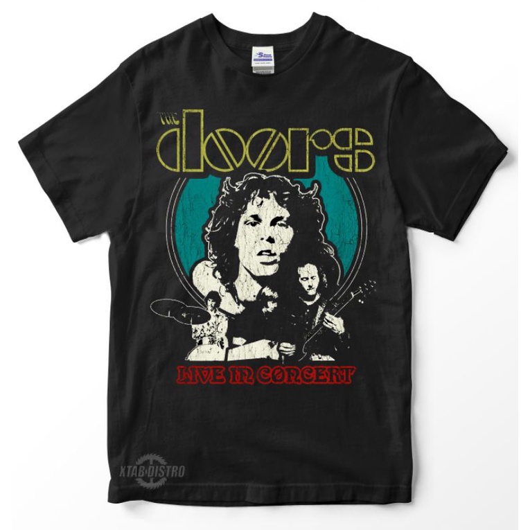 XTAB DISTRO kaos THE DOORS LIVE IN CONCERT Premium Tshirt the doors kaos band vintage oversize rock 