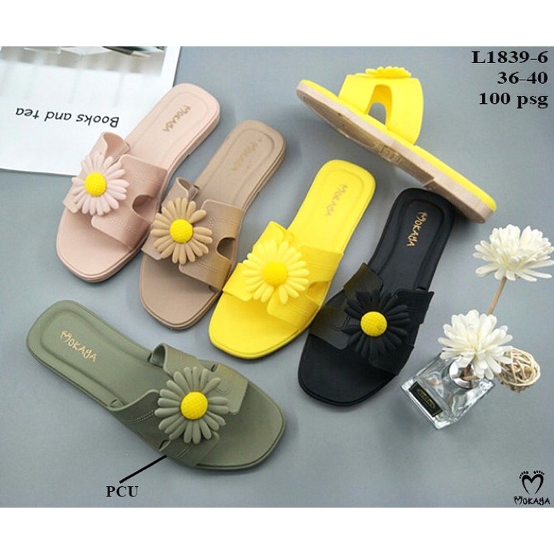 Sandal Slop H Bunga Daisy Import Mokaya 1839-6