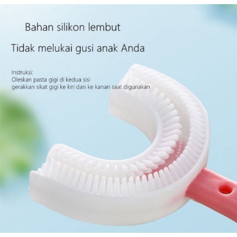 SIKAT GIGI SILIKON BAYI ANAK BENTUK U TOOTHBRUSH SILICON BABY TYPE U