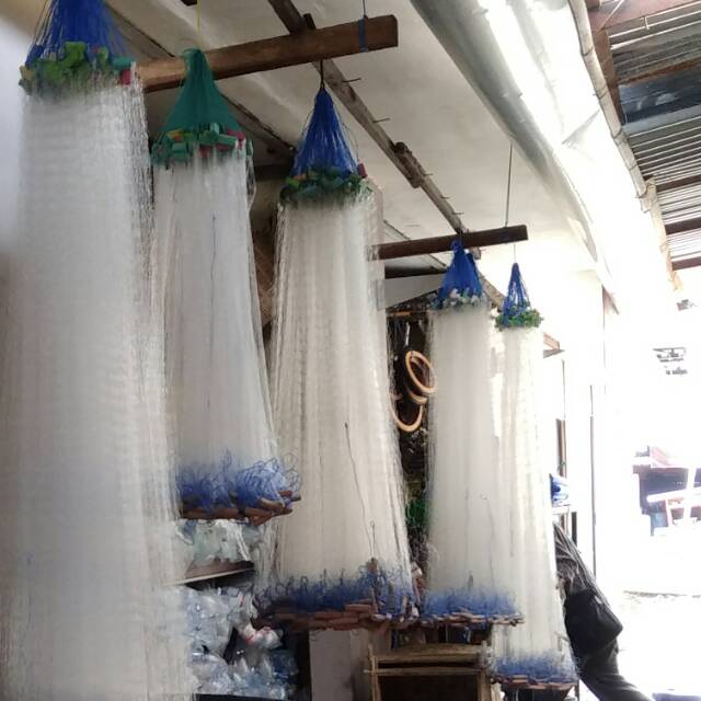 Jaring Ikan siap pakai ~ senar 0.15 ~ pemberat lanting tanah