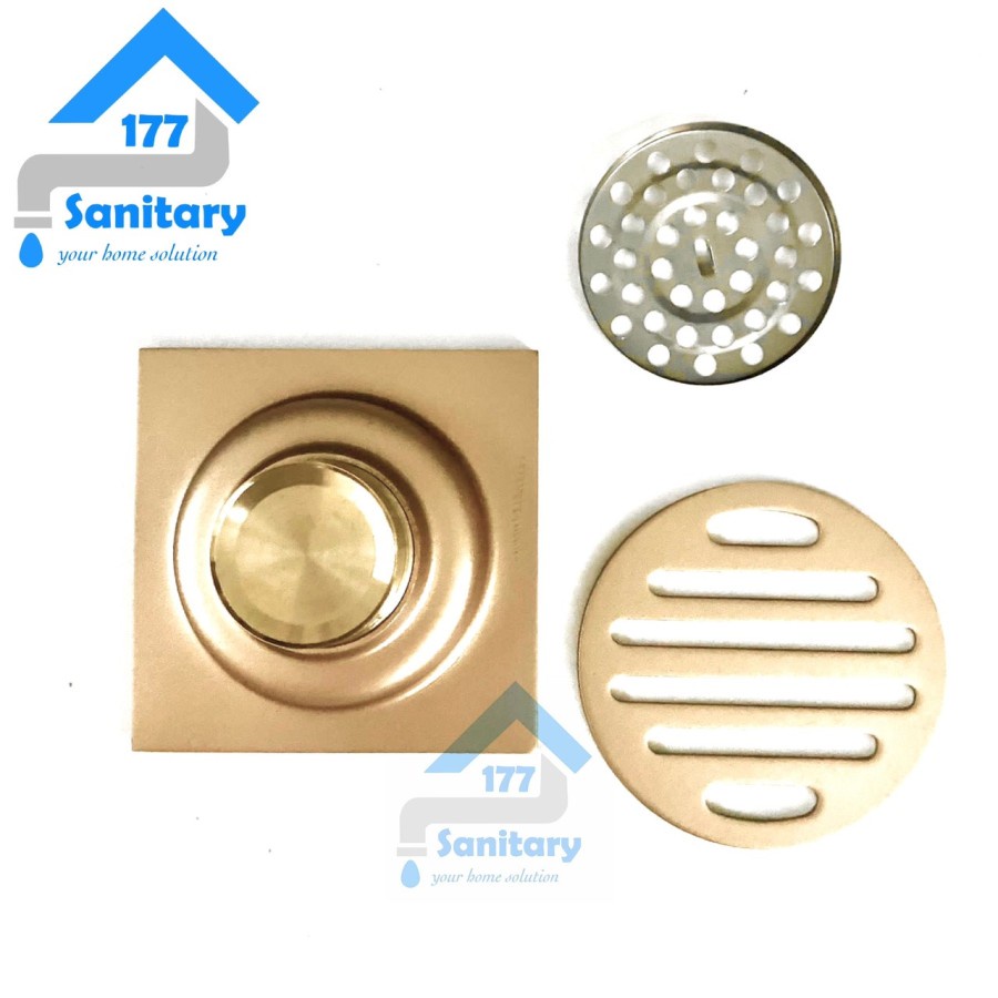 Saringan Got Rose Gold Matte 6001G - Floor Drain Drainer Brass Pembuangan air Stainless Rose Gold