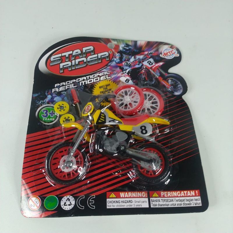 Mainan die cast miniatur motocross
