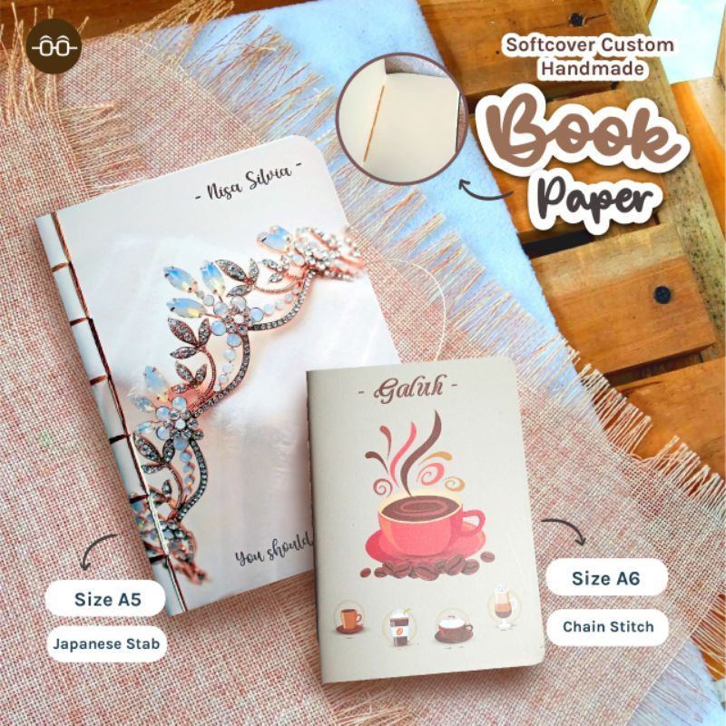 

BUKU Tulis CUSTOM NOTEBOOK Softcover A5 BOOKPAPER HVS HITAM SAMSON KRAFT SKETSA Handmade 38/50lbr