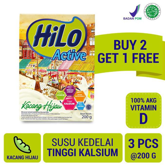 

[[BISA COD]] Buy 2 Get 1 FREE HiLo Active Kacang Hijau 200gr OBRAL Kode 701