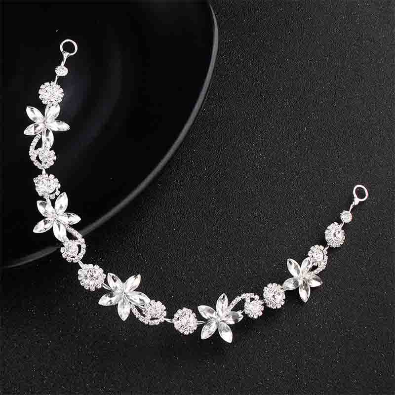 Simple and Versatile Soft Chain Wedding Headdress Geometric Rhinestone Bride Styling Hair Accessory