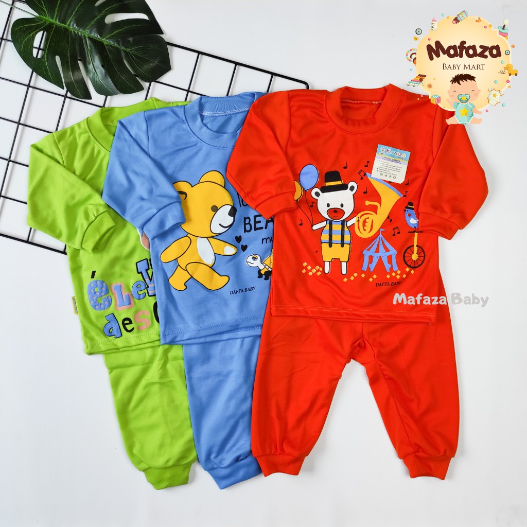 MAFAZABABY Setelan Baju Panjang Anak Bayi Piyama Warna Warni Kazozo Baby Setelan Piyama Bayi Panjang