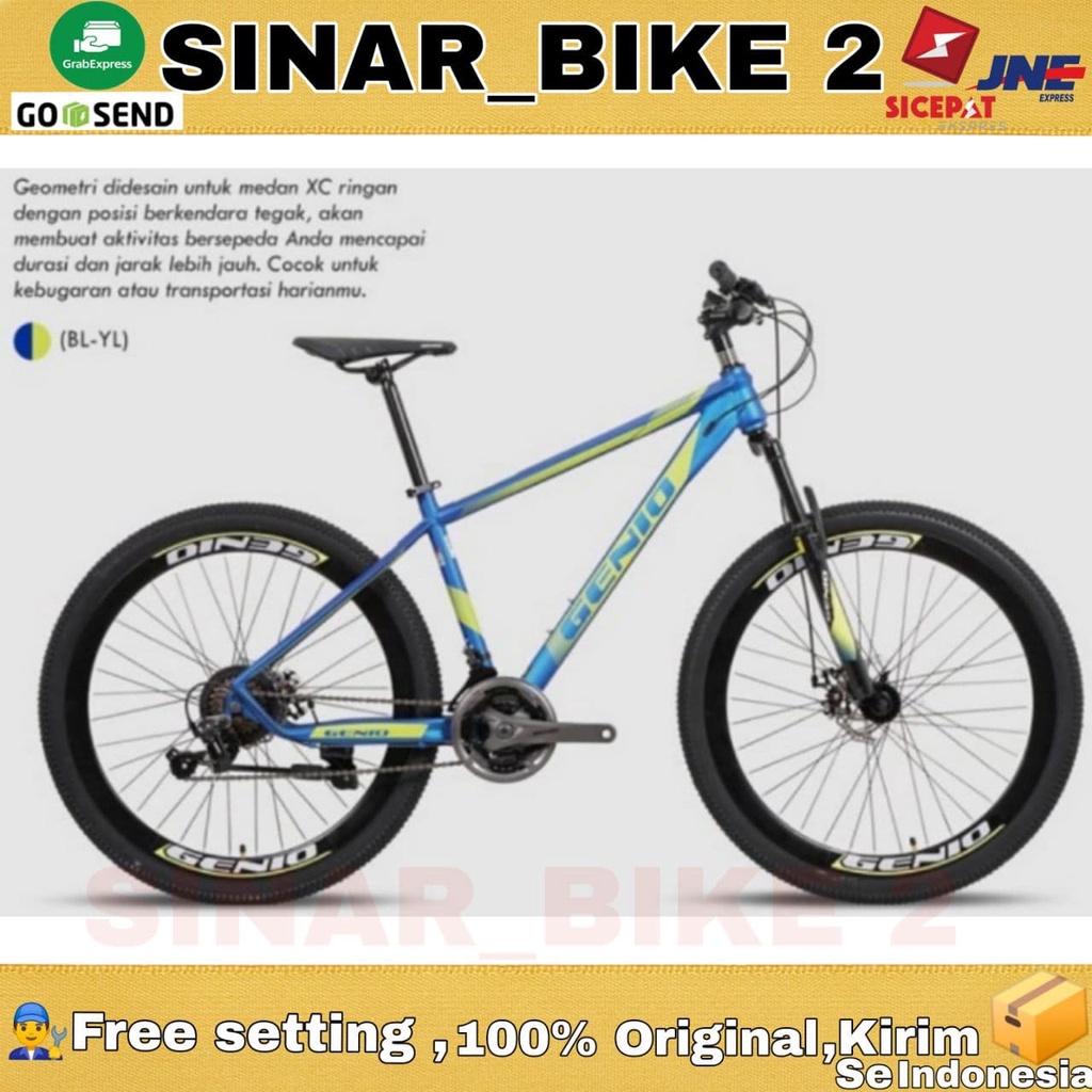 Sepeda Gunung 27,5 Inch MTB GENIO M 349 Suspensi 24 Speed