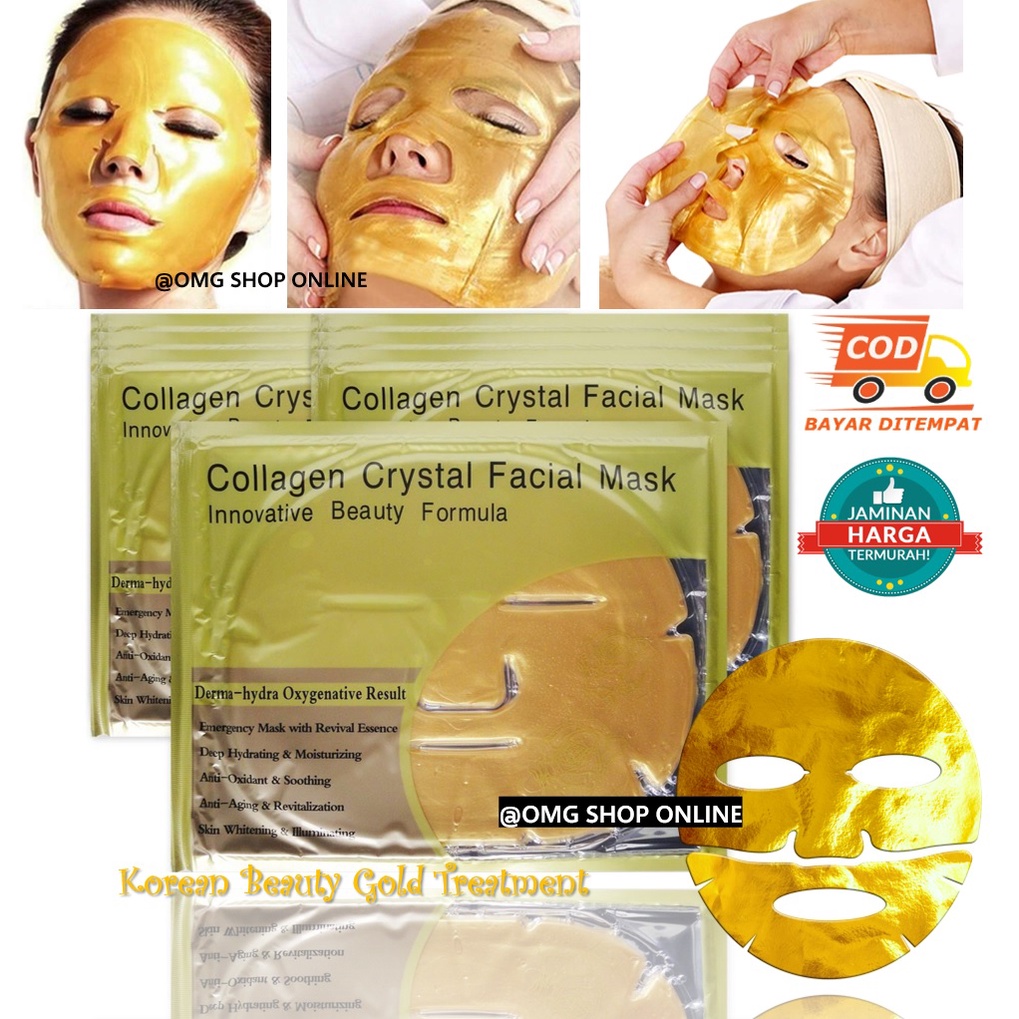 [NEW] Termurah !!! Collagen Crystal Facial Mask Innovative Beauty / Masker Wajah Collagen Topeng Emas Masker Mata Panda / Masker Wajah Organik Glowing dan Pemutih / Masker Muka Topeng Collagen Gold Sheet Mask Pria Wanita / Masker Wajah Korea Masker Komedo