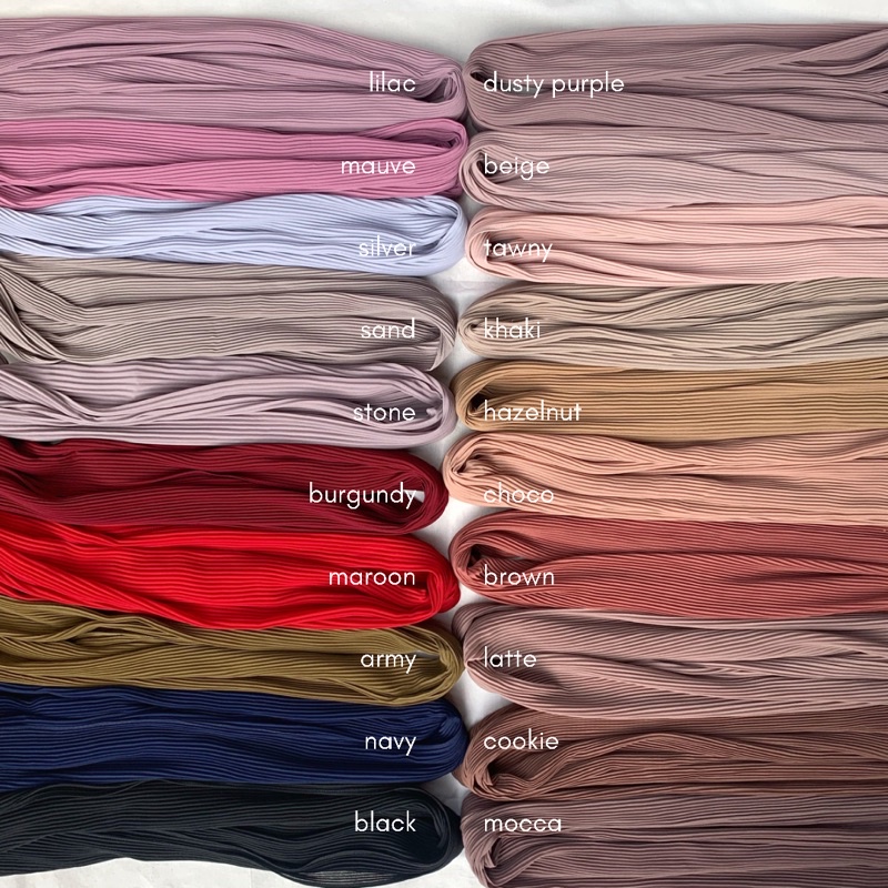 Pleats Shawl Pashmina Plisket premium full plisket tanpa lipatan tengah