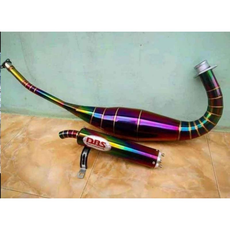 knalpot racing ninja RR R DBS rainbow (pelangi) stainles