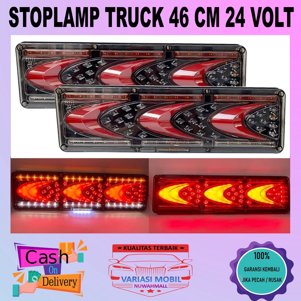 Lampu Stoplamp Led Truck Truk Lampu Belakang Rem Senja Kota 24 Volt 46 cm Lampu Variasi Mobil Truk T