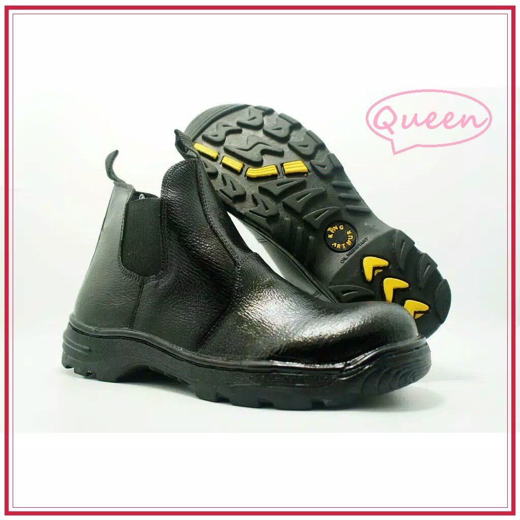 Sepatu safety booth tali king Arthur kulit asli home industri Cibaduyut Bandung grosir ecer