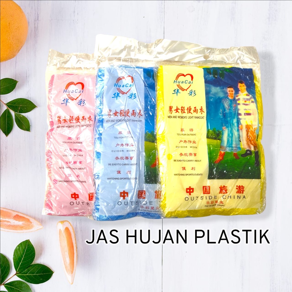 Jas Hujan Plastik Darurat Lengan Panjang Sekali Pakai