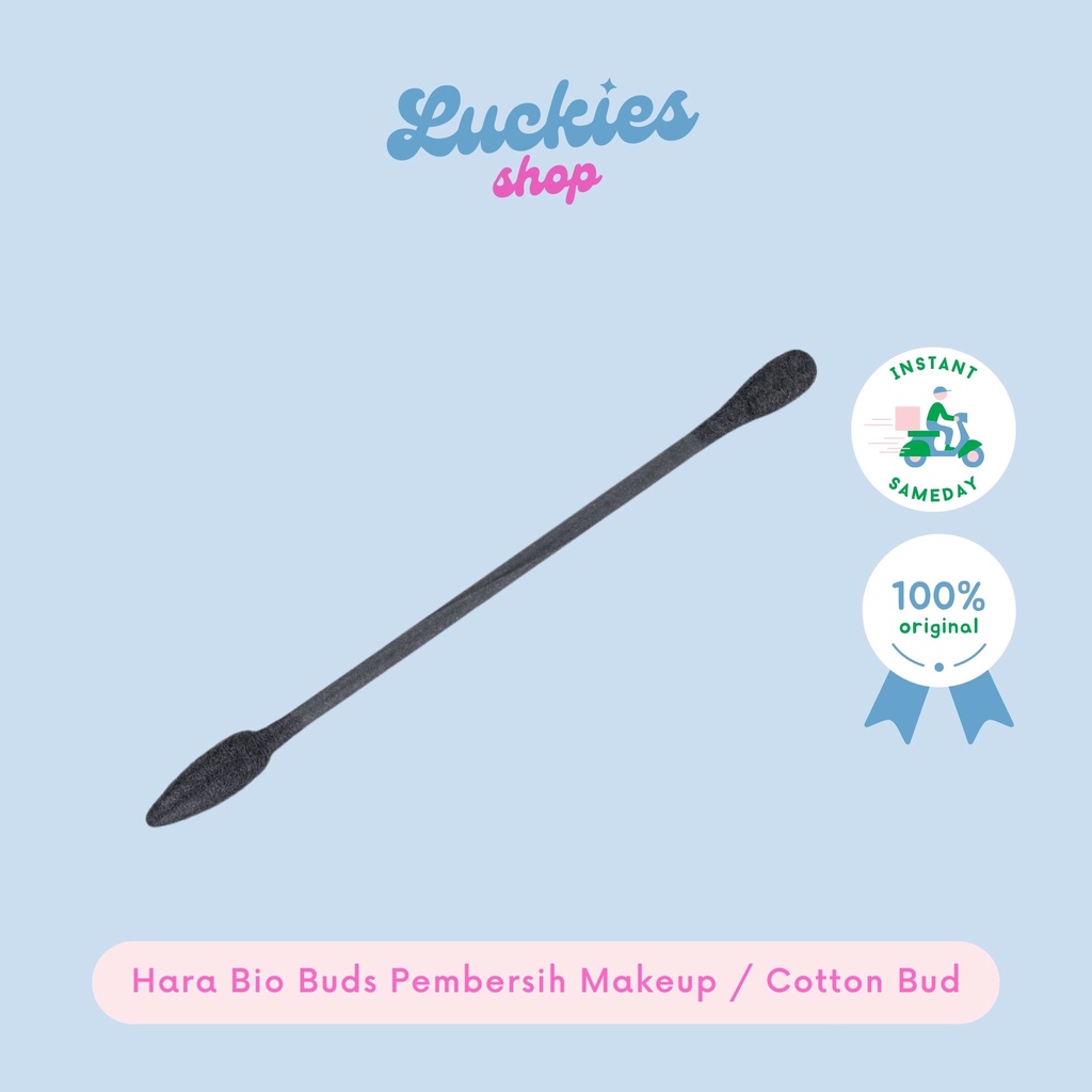 Hara Bio Buds Pembersih Makeup / Cotton Bud Hitam Cottonbud Kuncup Lancip Pembersih Eyeliner