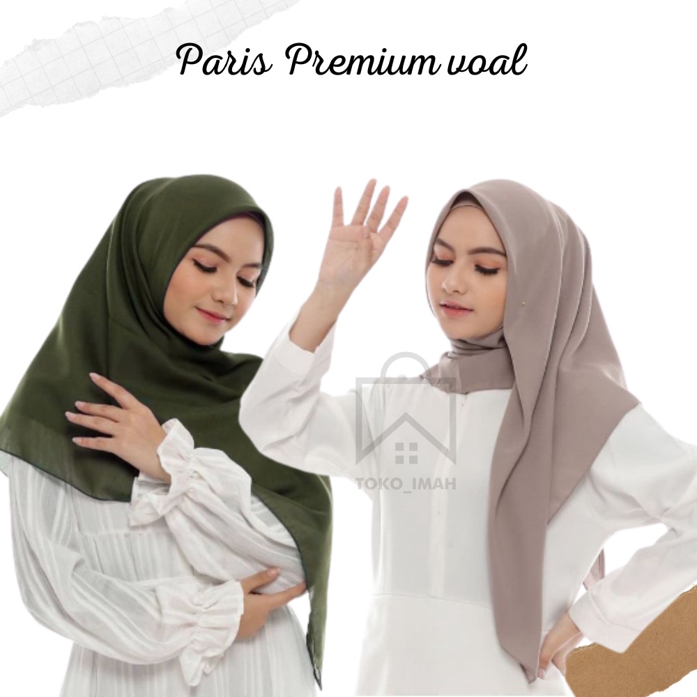 Hijab Segiempat Voal,l Ultra Paris Premium Voal Size Bahan halus dan mudah di bentuk toko imah bisa cod