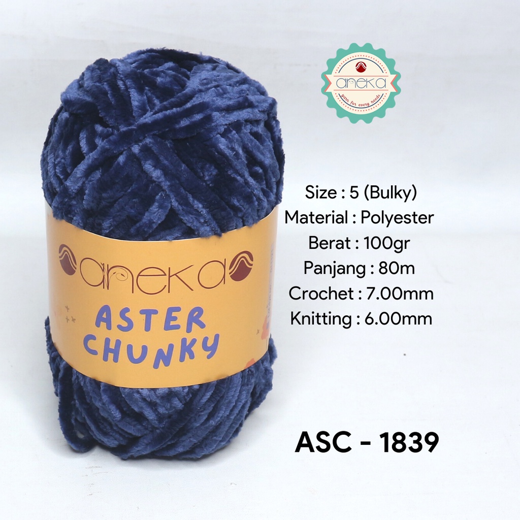 Benang Rajut Bludru Aster CHUNKY / Velvet Knitting Yarn - 1839