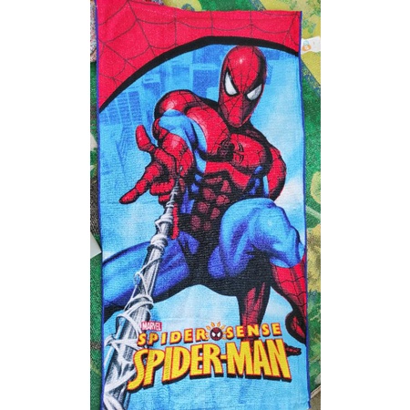 Handuk mandi karakter anak spiderman elsa tayo minnie Doraemon ponny batman cars keropi kitty princess