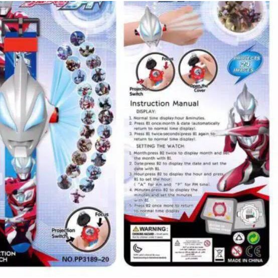 ➭ Jam tangan anak proyektor ultraman iron man/jam ultraman /proyektor super hero ultraman ✼