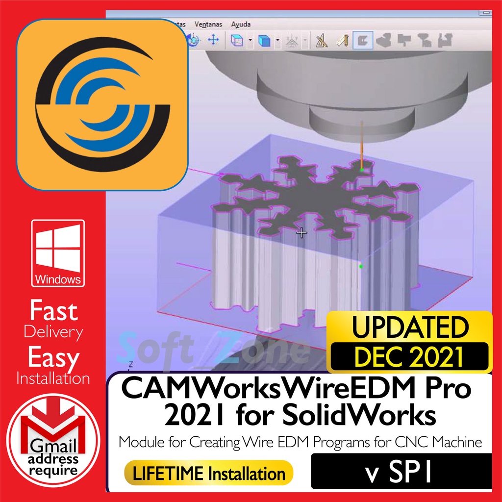 

CAMWrks WrEDM Pr 2021 SP1 fr SldWrks - Mdl fr Crtng Wr EDM Prgrms fr CNC Mchn WIN x64 - Dgtld