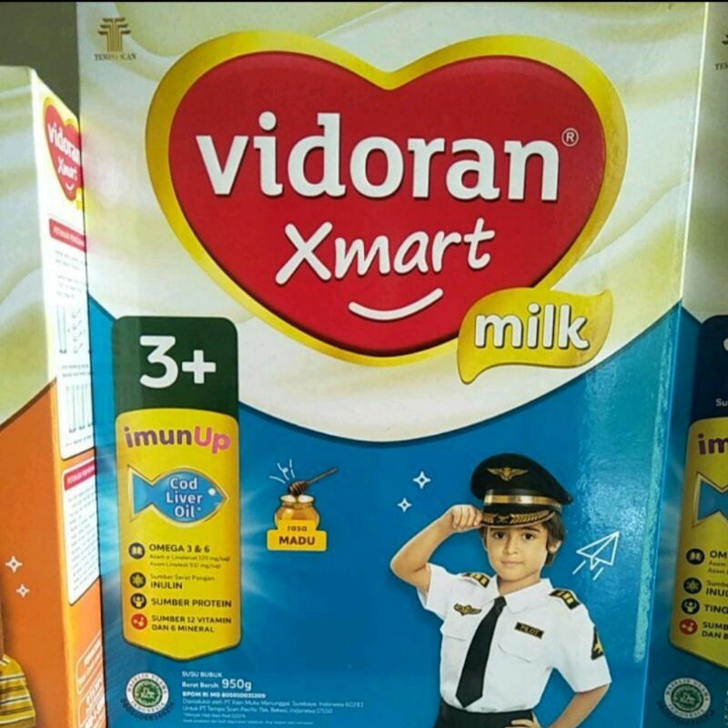 Vidoran xmart 3+ box madu 950/1000gr