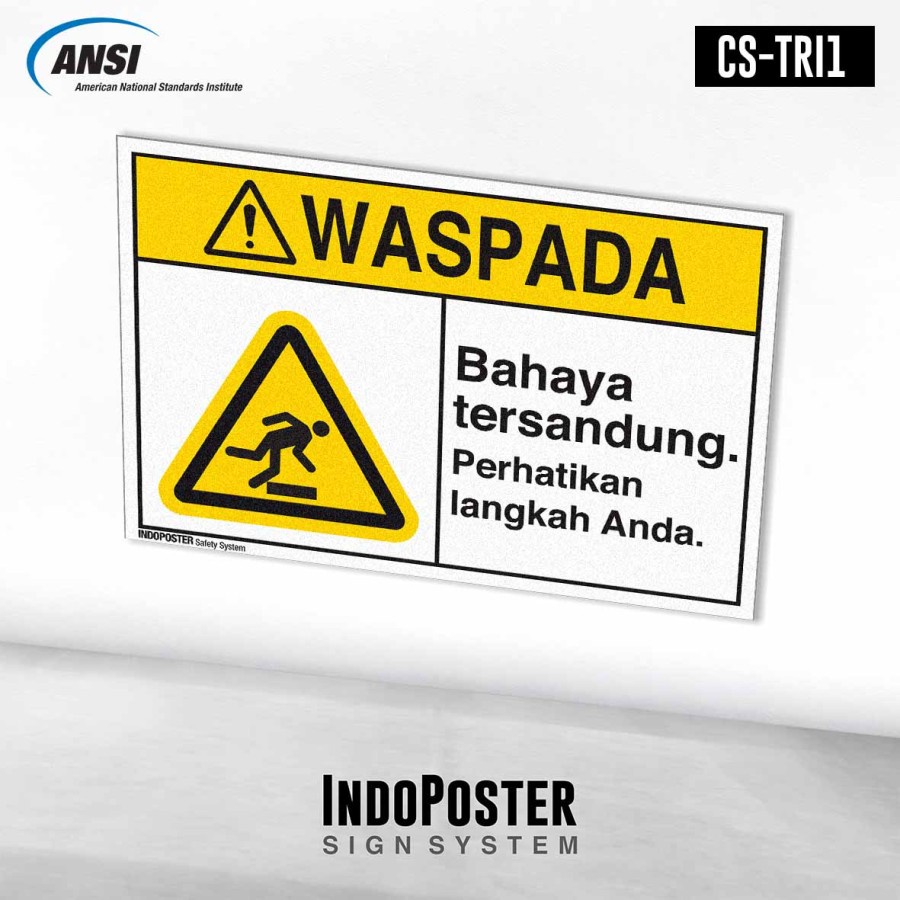 

Stiker K3 Safety Sign ANSI Bahaya Tersandung Perhatikan Langkah Anda