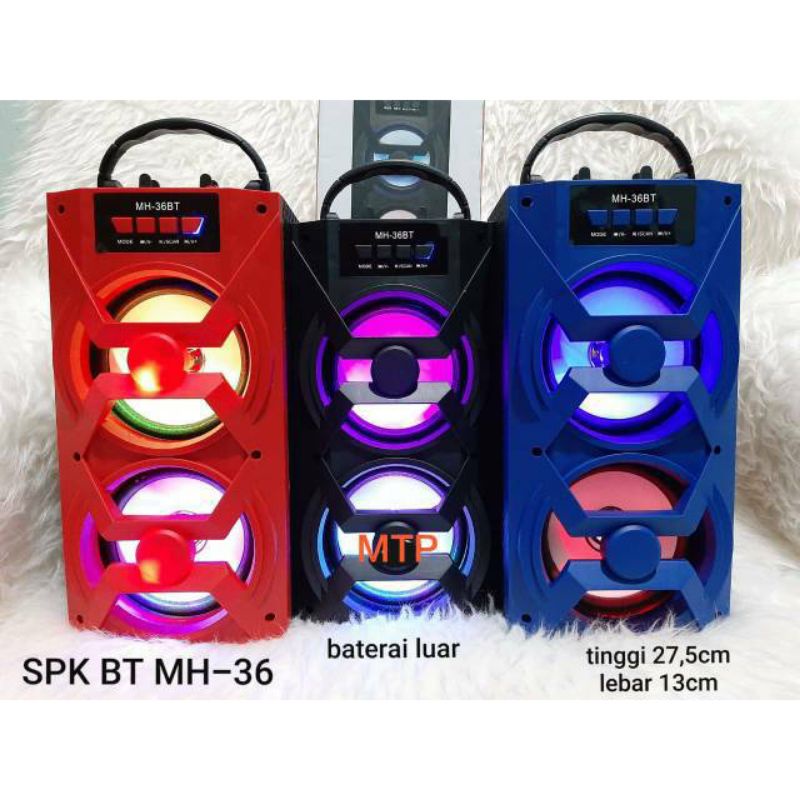 [MA] MH-36BT SPEAKER BLUETOOTH PORTABEL HIGH QUALITY BASS + STANDING + PEGANGAN / SPEAKER KARAOKE SA