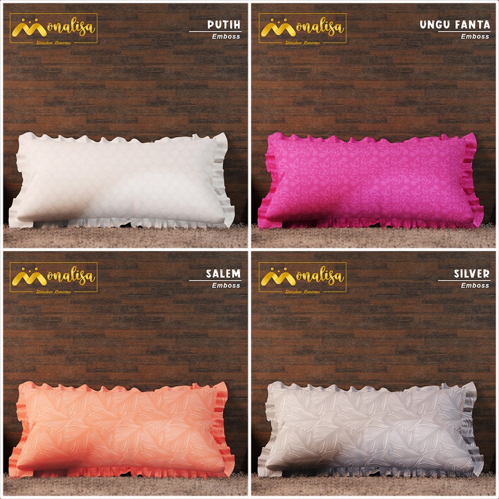 Monalisa Sarung Bantal Cinta Jacquard Emboss -  RANDOM WARNA