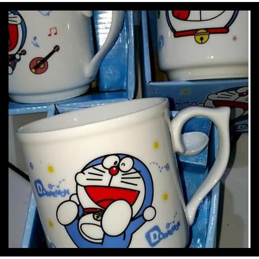Gelas Cangkir Mug Keramik Doraemon - Cangkir Keramik Doraemon - Hello Kitty