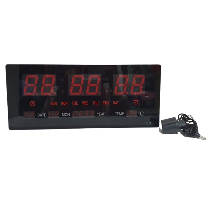 Jam Digital LED Besar Kalender Temperature Alarm Meja Dinding Clock 3615