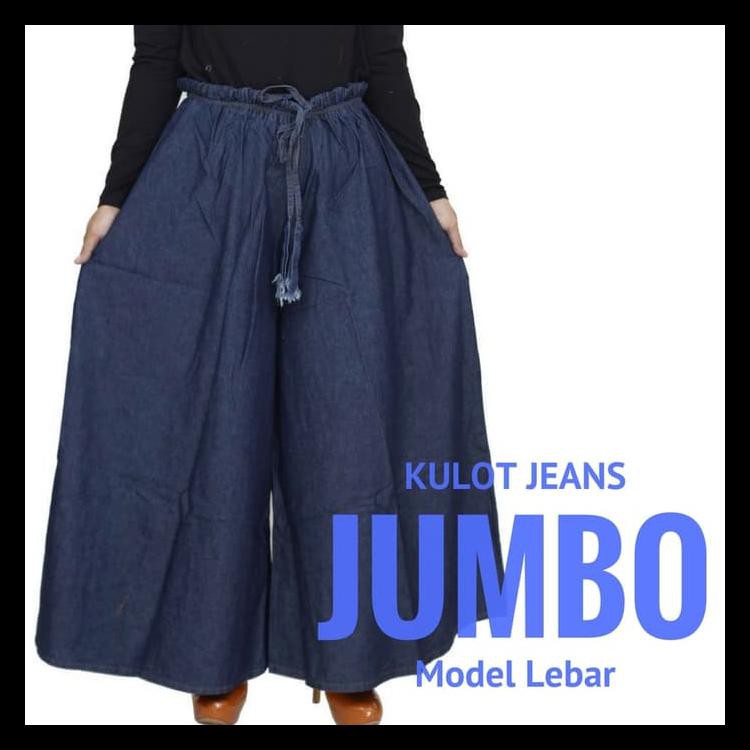 BIG SALE CELANA PANJANG KULOT WANITA MUSLIMAH JUMBO BAHAN JEANS GROSIR - SH25 BOOM SALE