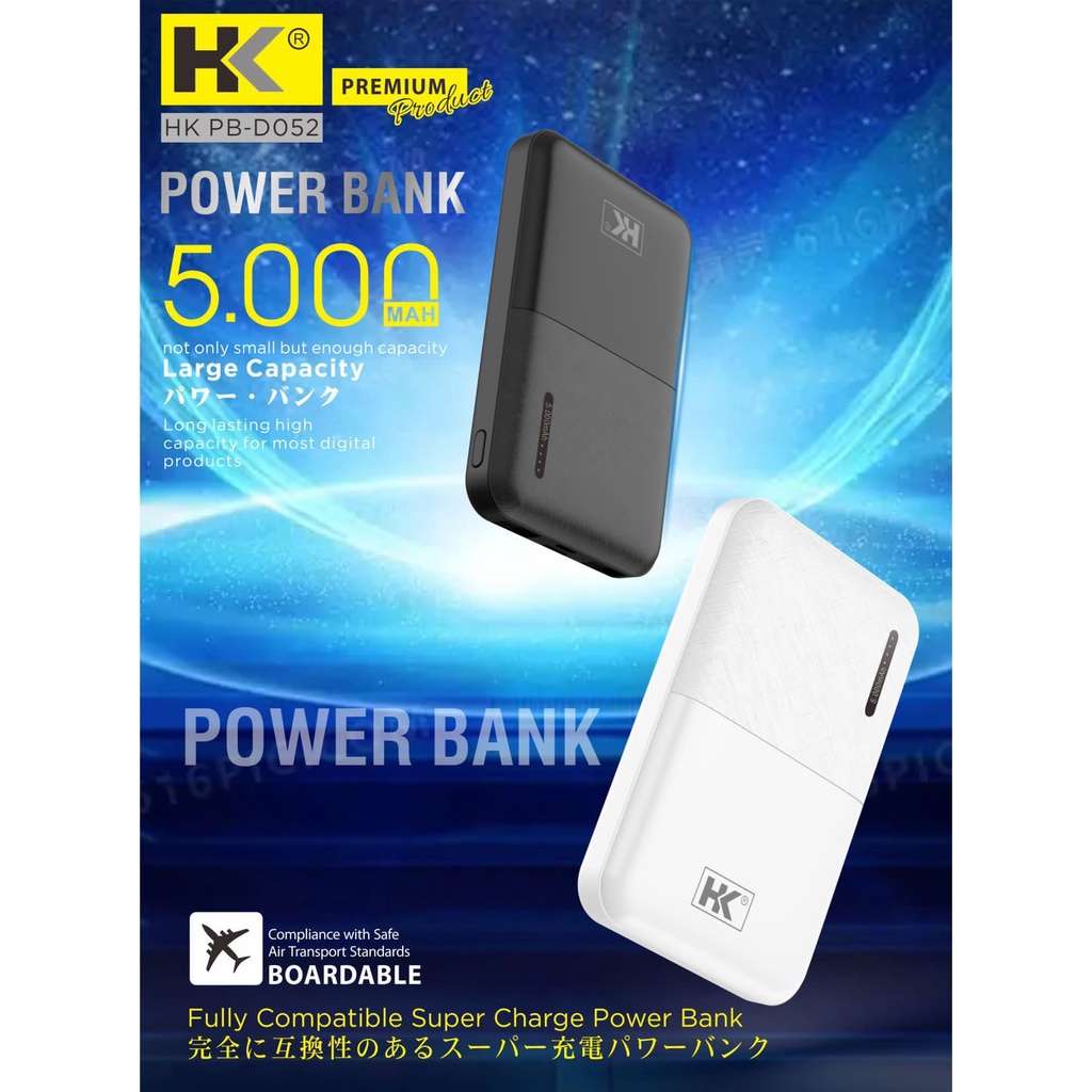 Power Bank HK PB-D052 5000 mAh 2USB + LED Indikator