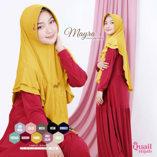 Jilbab Mayra Casual Daily ori Quail