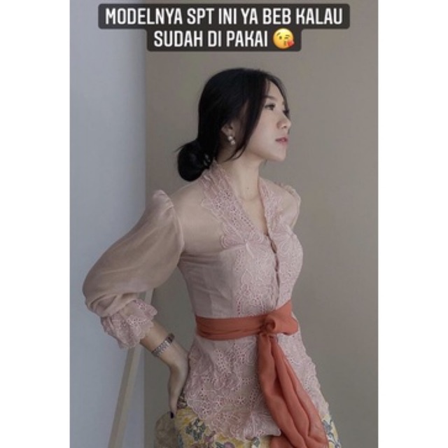 Kebaya Jadi Bordir Bali Premium ( Baca deskripsi )| Bordir Kartini Lengan Kerut