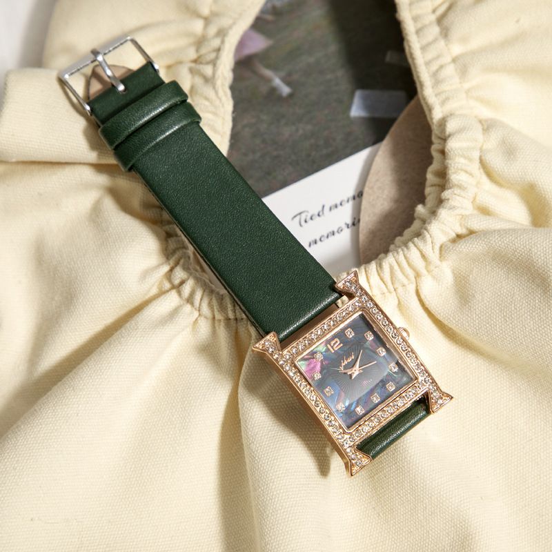 LDS J034 Jam Tangan Wanita Fashion Korea Analog Quartz Bahan Kulit Bentuk H Import Murah