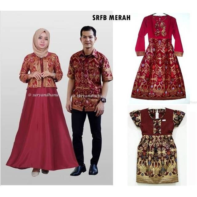 Couple Batik Keluarga Sarimbit Family Baju Seragam Pesta Srfb Shopee Indonesia