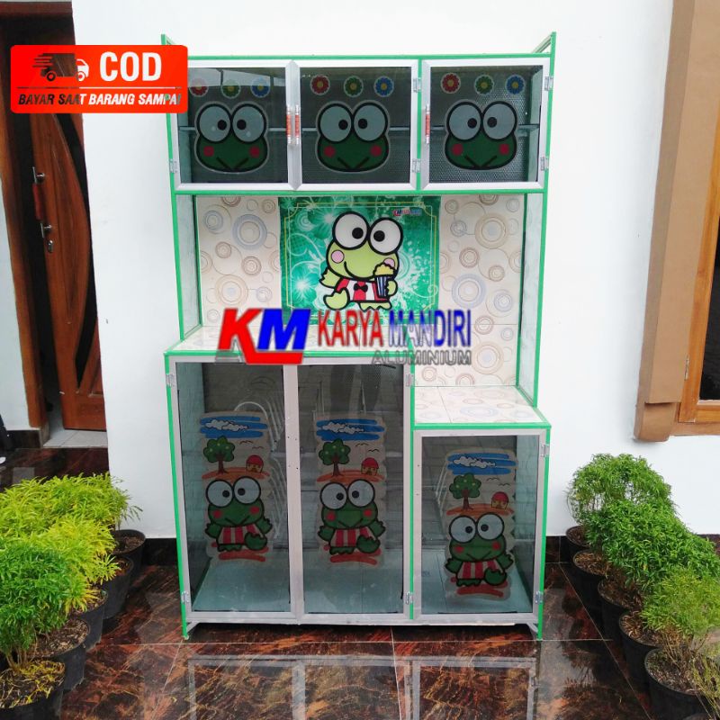 RAK PIRING ALUMINIUM WARNA KARAKTER 3 PINTU / 2 PINTU TERMURAH