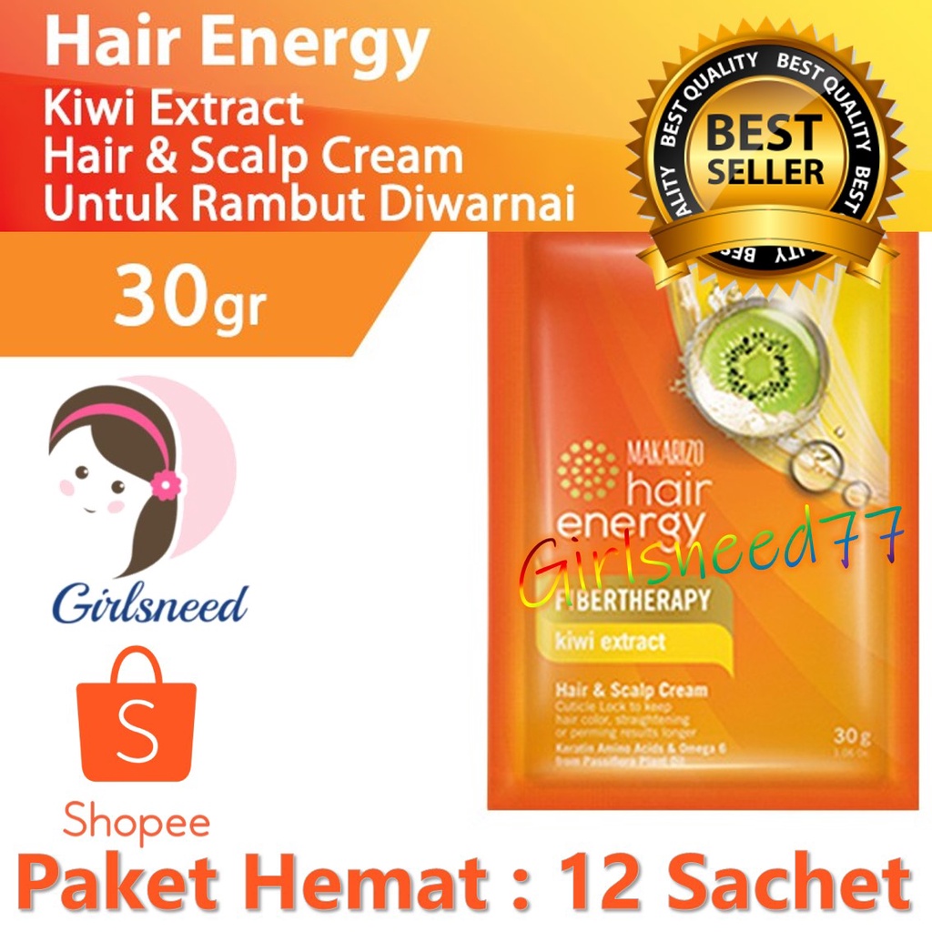 Makarizo Creambath 30gr x 12 Sachet Kiwi Extract GIRLSNEED77 Perawatan Rambut Dicatok Warna Blow Dry