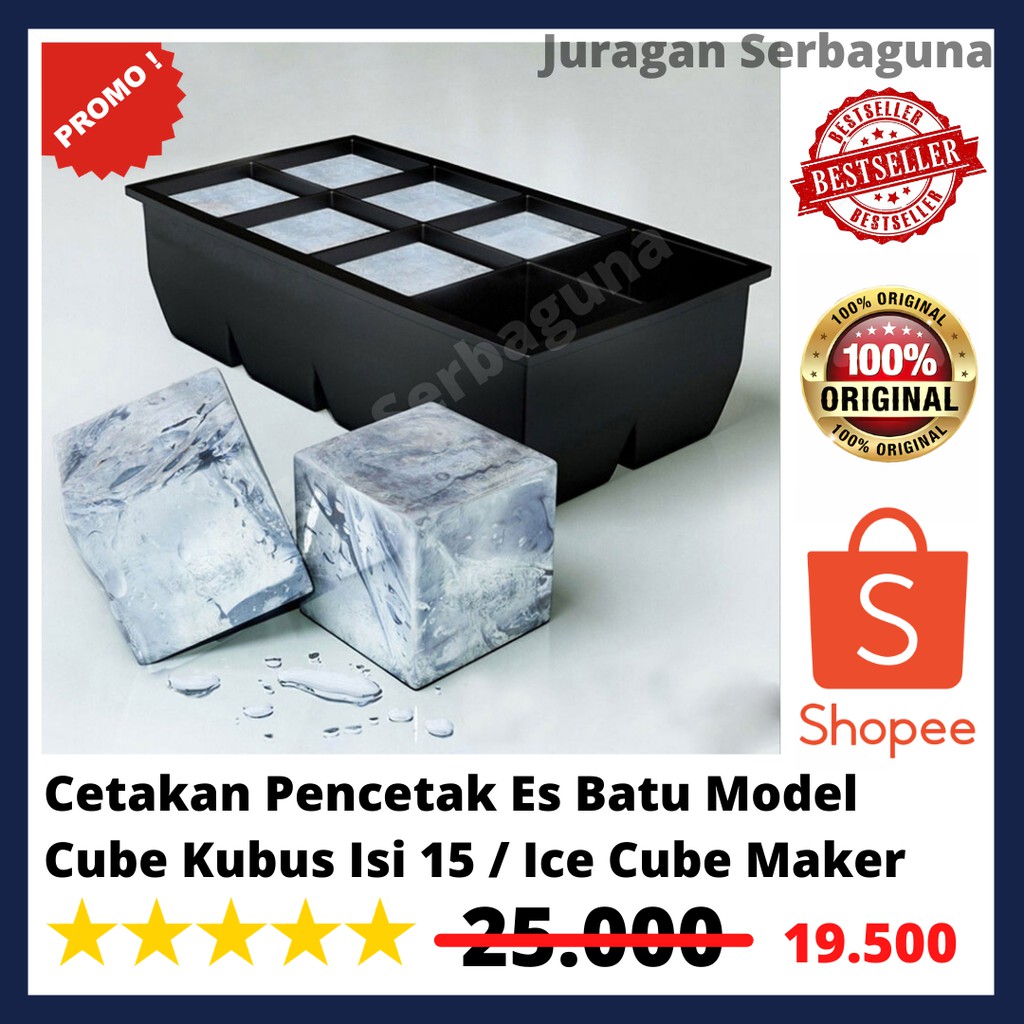 Cetakan Pencetak Es Batu Model Cube Kubus Isi 15 / Ice Cube Maker