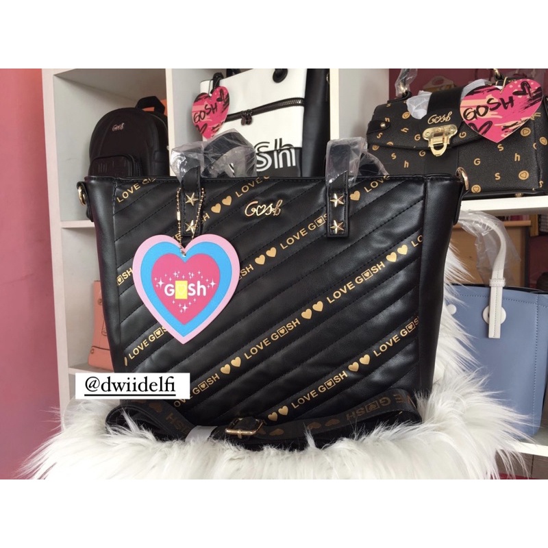 Gosh new sale ready art 703 black tas gosh totebag