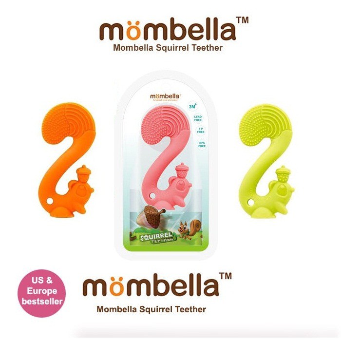 MOMBELLA BABY SQUIRREL TEETHER/ GIGITAN MAINAN BAYI BENTUK TUPAI