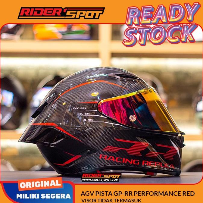 Helm Motor AGV Pista GP-RR Performance Red Full Face Helmet Original