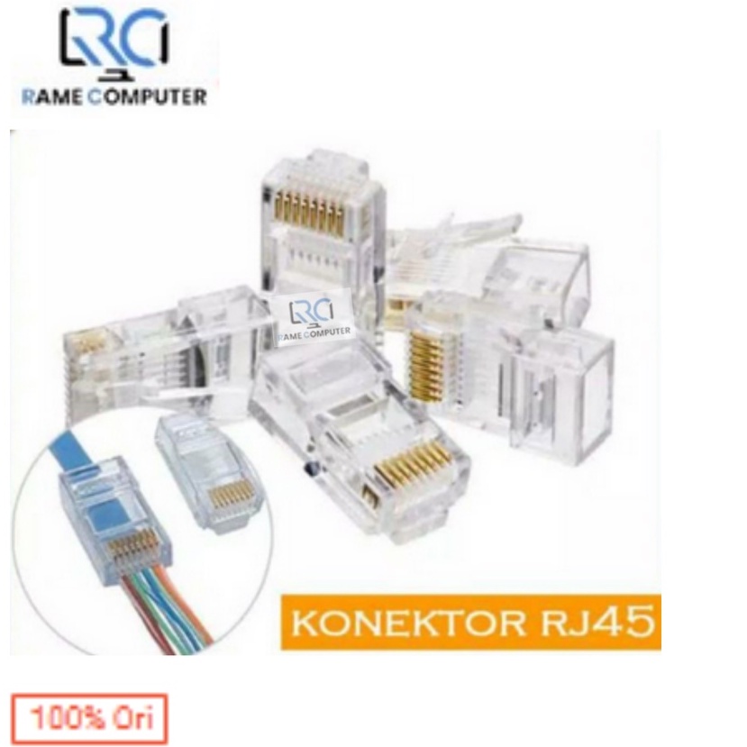 Jack Rj45 Standard ecer / pc Modular Plug Cat5 AMP TYCO / Kepala Konektor RJ