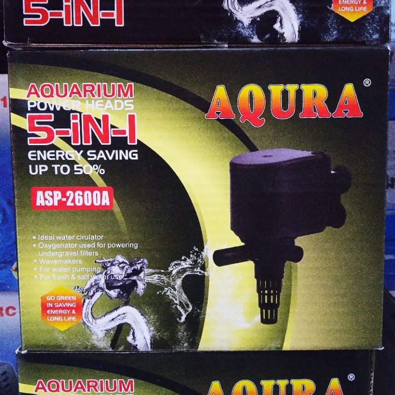 pompa power head AQURA 2600 SP- 2600 Pompa Celup Filter Aquarium Aquascape hidroponik Submersible Pump Water Pump