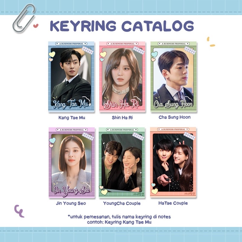 BUSINESS PROPOSAL MERCH THE OFFICE BLIND DATE PAKET LENGKAP FANKIT MERCHANDISE AHN HYOSEOP KANG TAEMU SEJEONG SHIN HARI MINGUE SEO INAH DRAKOR DRAMA KOREAN KOREA