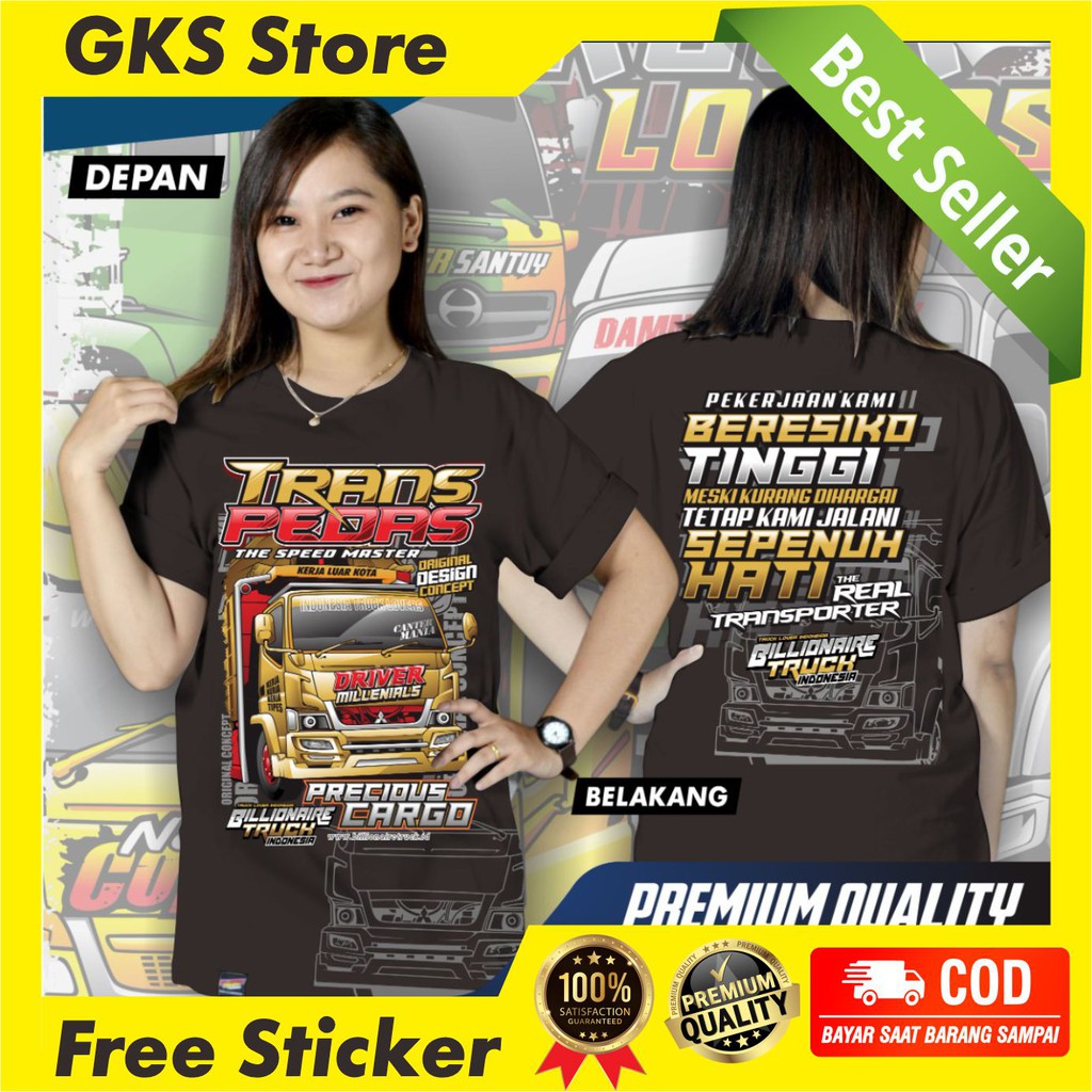Kaos Truck Trans Pedas Billionaire Truck Bahan Katun