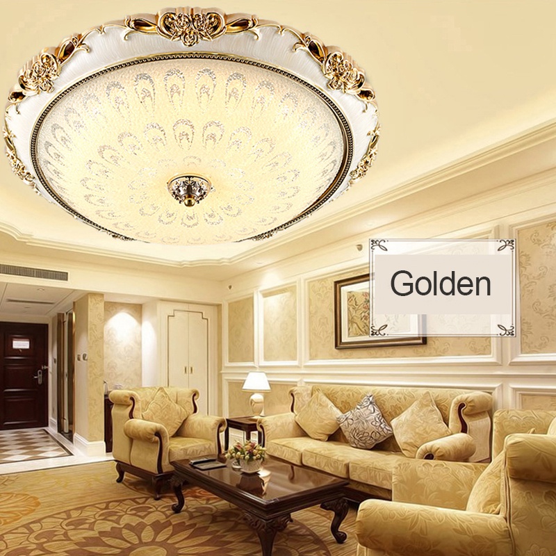 Golden LED Lampu Plafon 3Warna LED Ceiling Light Lampu Hias LED Modern Bentuk Bulat Untuk Lorong Kamar Tidur