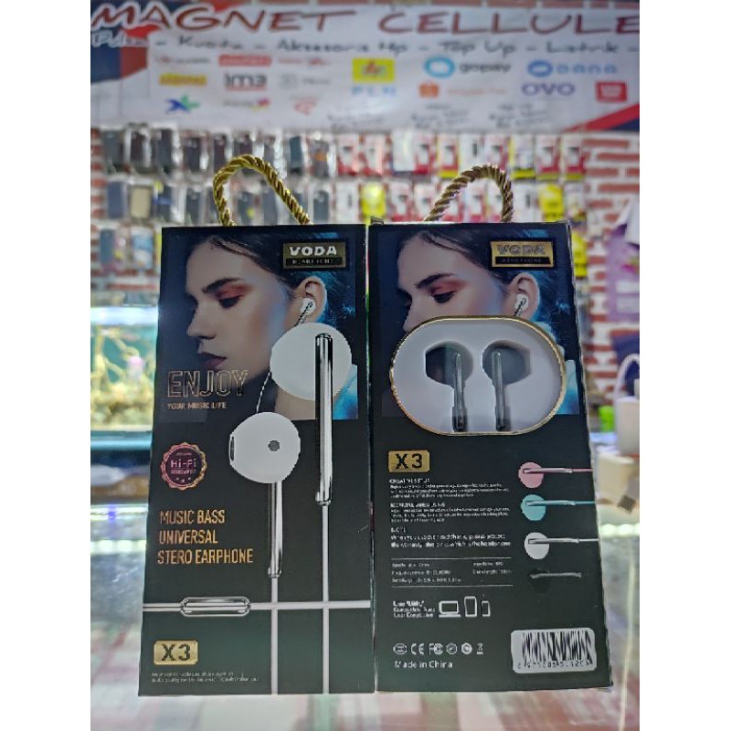 EARPHONE/HEDSET/HEADSET VODA X3 EXTRA BASS