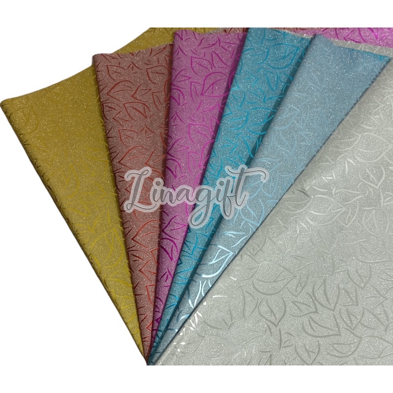 ( 3 Lembar ) PLASTIC METALLIC GLITTER ROOT - FUSHIA / PURPLE LEAVES DAUN AKAR - KERTAS KADO PLASTIK GLITER EXCLUSIVE FANCY BICOLOR 2 COLORS 2 SISI DOUBLE COLORS SILVER GOLD POLKADOT ONDE FANCY CLASSIC VINTAGE EUSTHATIC