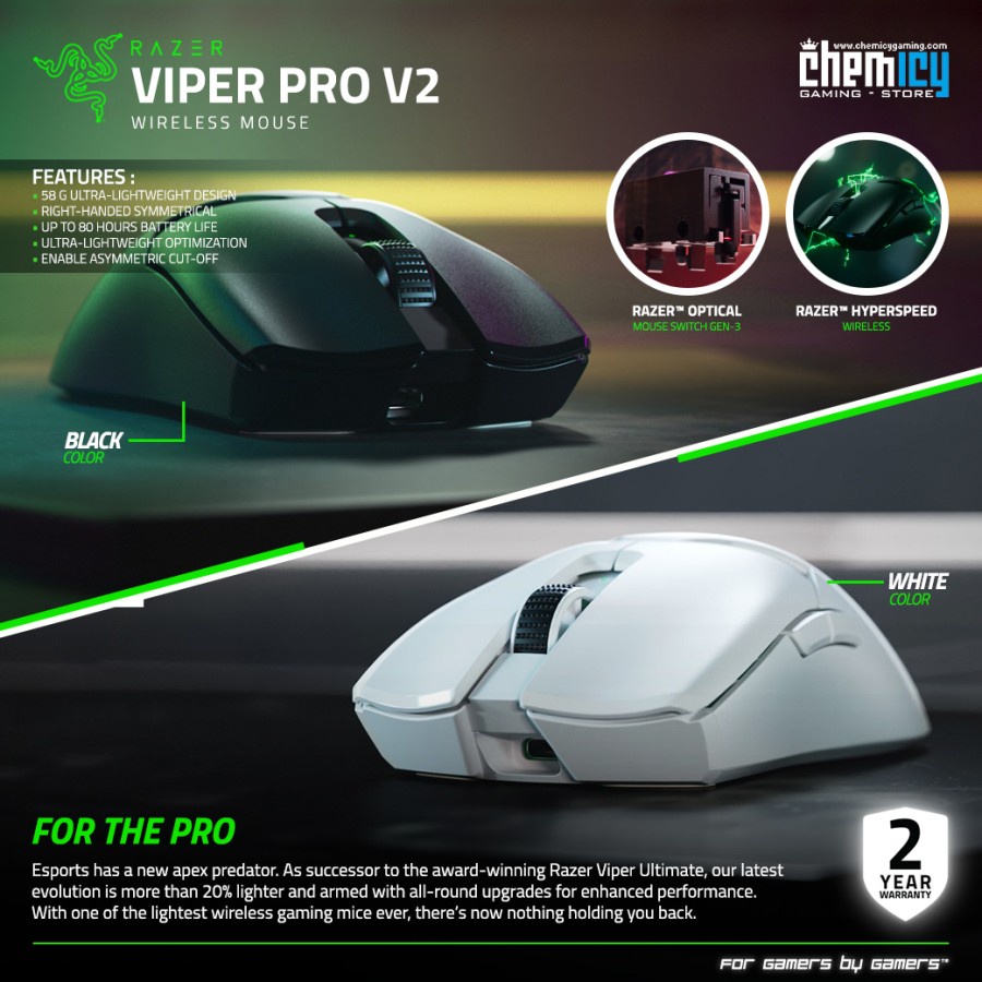 Razer Viper V2 Pro Ultra-Lightweight Wireless Gaming Mouse